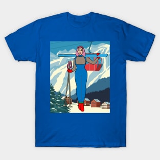 Skier Snow Mountains Extreme Sport T-Shirt